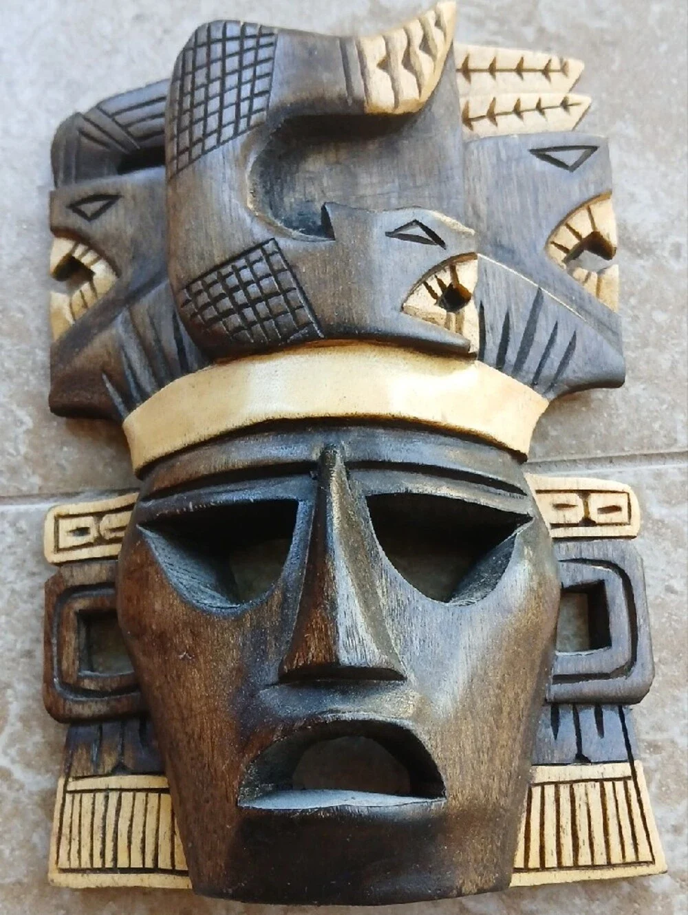 Hand Crafted Mexican Folk Art Tribal Wall Mask